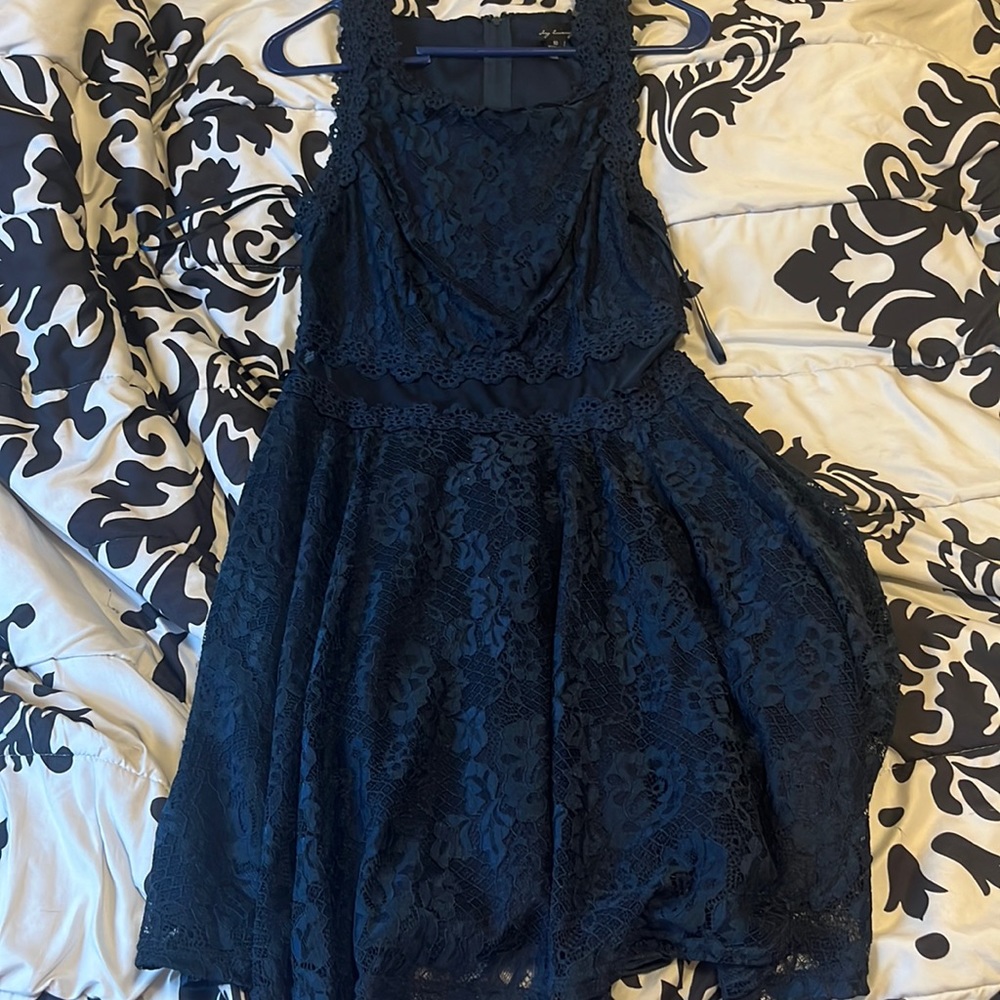 Dark blue bridesmaids dress, knee high in length, Size 10, City Triangles
